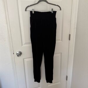 Black Velvet High-Waisted Pants